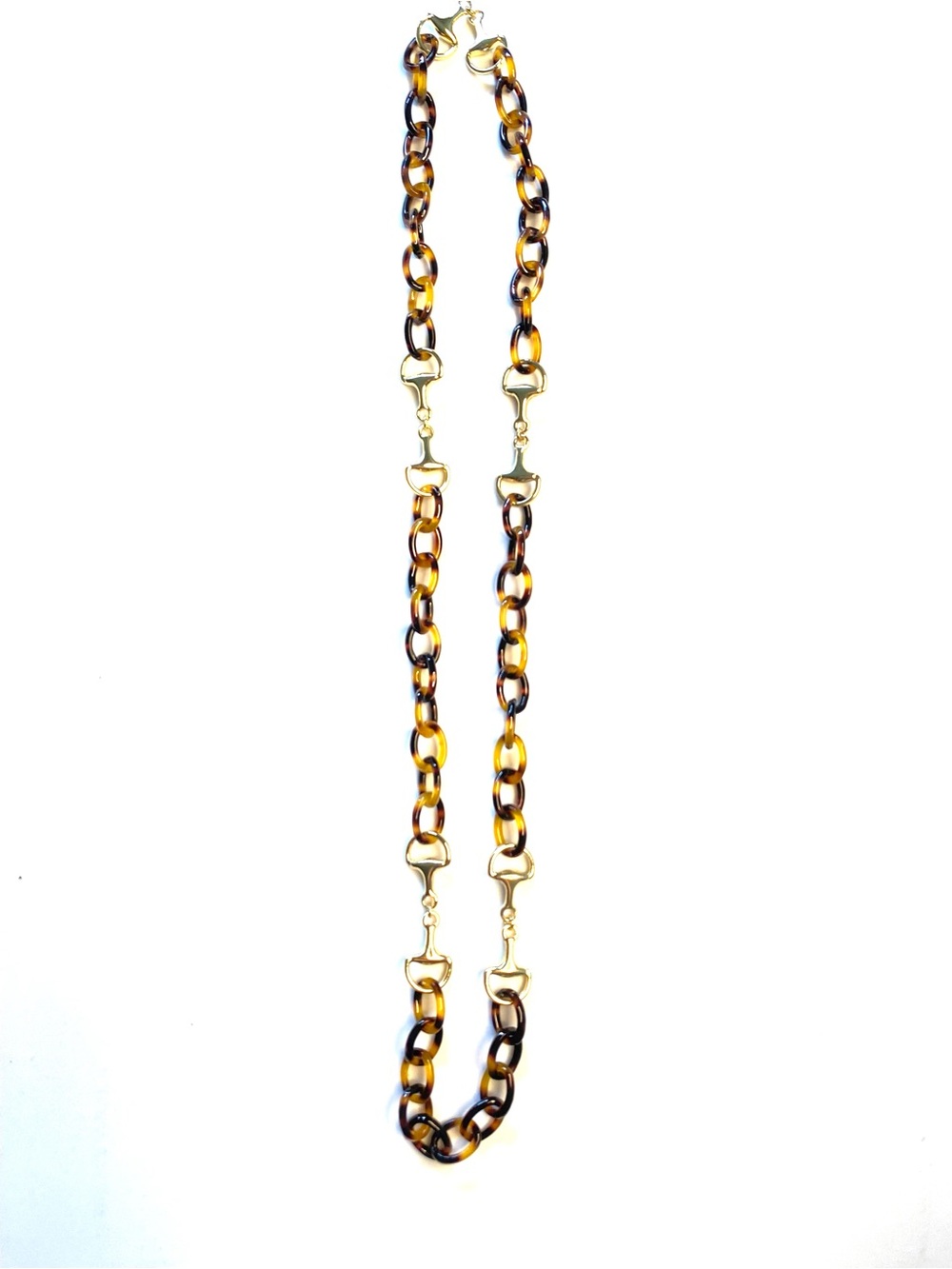 Tortoiseshell and Gold-Link Necklace for Women